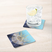 Gold Moon Sun Mandala Celestial Design Kartonnen Onderzetters (Insitu)