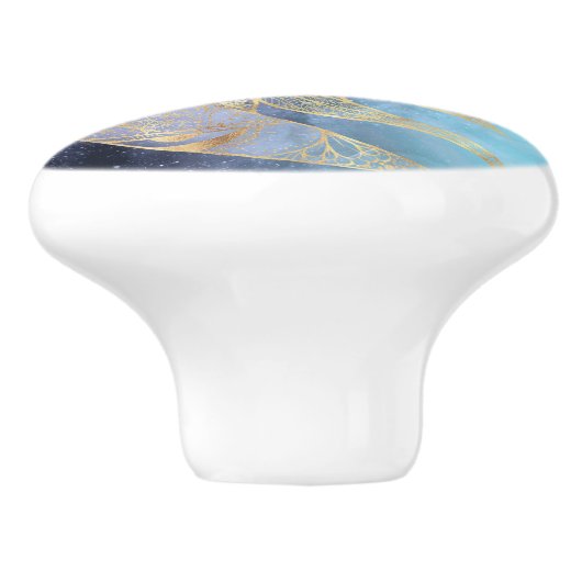 Gold Moon Sun Mandala Celestial Design Keramische Knop (Zijkant)