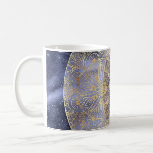 Gold Moon Sun Mandala Celestial Design Koffiemok (Links)