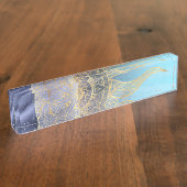 Gold Moon Sun Mandala Celestial Design Naambordje (Zijkant)