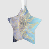 Gold Moon Sun Mandala Celestial Design Ornament (voorkant)