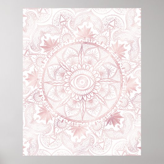 Gold Moon Sun Mandala Celestial Design Poster (Voorkant)