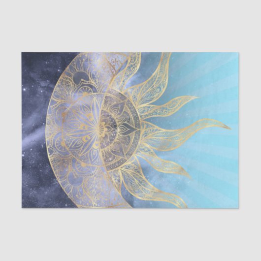 Gold Moon Sun Mandala Celestial Design Tissuepapier (Voorkant)