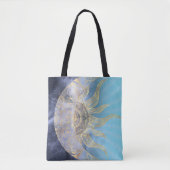 Gold Moon Sun Mandala Celestial Design Tote Bag (Voorkant)