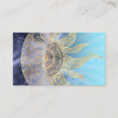Gold Moon Sun Mandala Celestial Design Visitekaartje (Voorkant)