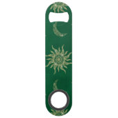 Gold Moon Sun Mandala Green Pattern Speed Flessenopener (Voorkant)