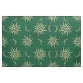 Gold Moon Sun Mandala Green Pattern Stof (Fat Quarter)
