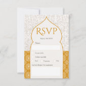 Gold Moroccan floral rsvp bruiloft Kaart (Voorkant)