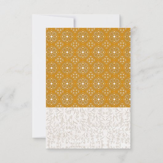 Gold Moroccan floral rsvp bruiloft Kaart (Achterkant)