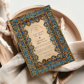 Gold Mosaic Islamic Wedding Kaart