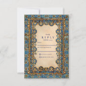 Gold Mosaic Islamic Wedding RSVP Kaartje (Voorkant)
