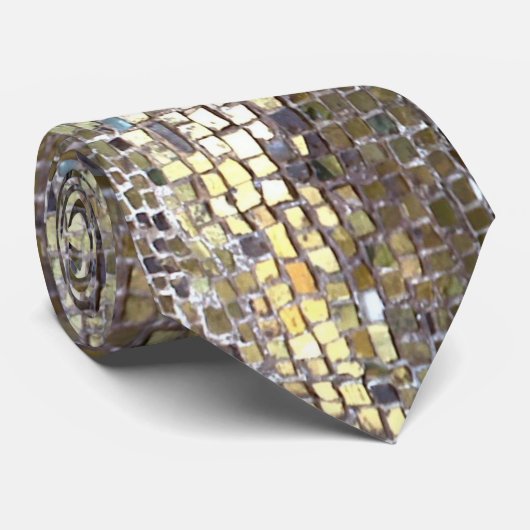 Gold Mosaic Tile Stropdas (Opgerold)