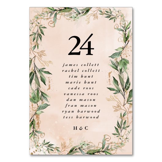 Gold Moss Eucalyptus Modern Abstract geometrisch v Kaart (Achterkant)