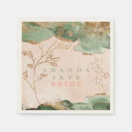 Gold Moss Eucalyptus Modern Abstract Servet