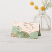 Gold Moss Eucalyptus | Moderne Abstracte Waterverf Plaatskaartje (Achterkant)