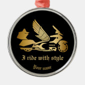Gold Motorcycle Wings Medal Ornament Goldwing (Voorkant)