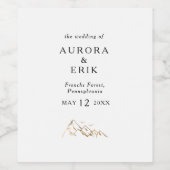 Gold Mountain bruiloft wijn label Wijn Etiket (Enkel label)