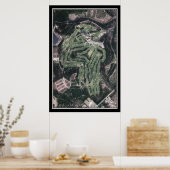 Gold Mountain Golf Club Washington Satellite Map Poster (Keuken)