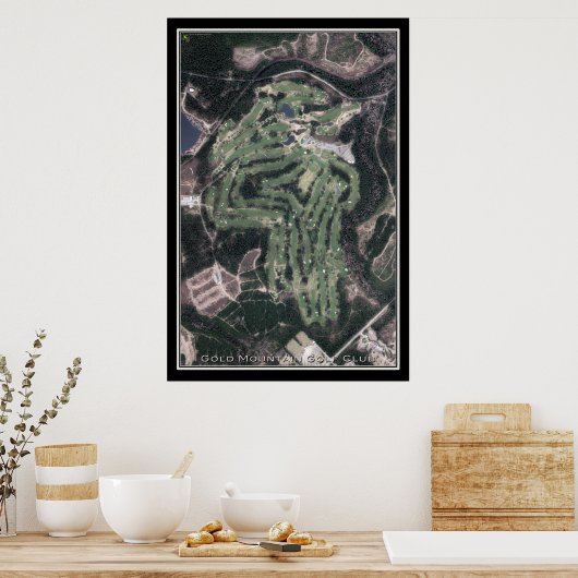 Gold Mountain Golf Club Washington Satellite Map Poster (Keuken)