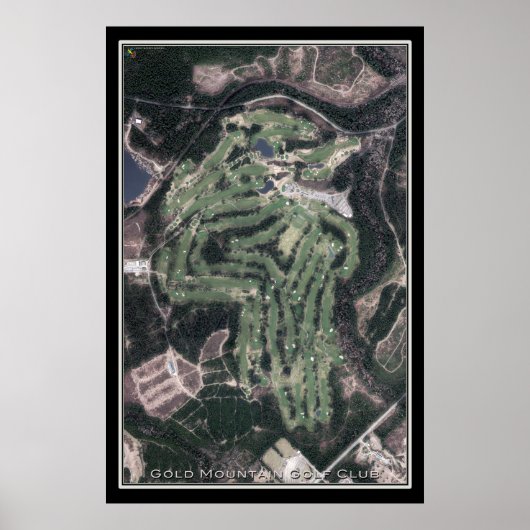 Gold Mountain Golf Club Washington Satellite Map Poster (Voorkant)
