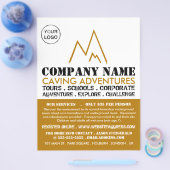 Gold Mountain-Logo, Caving Adventure Adverteren Flyer (Enkel)