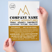 Gold Mountain-Logo, Caving Adventure Adverteren Flyer (Hand)