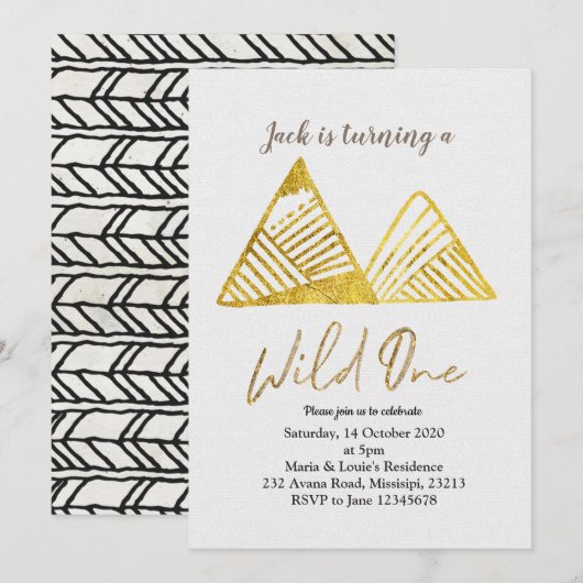 Gold Mountain op eerste verjaardag nodigt wild uit Kaart (Voorkant / Achterkant)