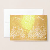 Gold Mountains and Trees Company Holiday Greeting Folie Kaarten (Voorkant met envelop)