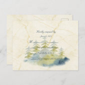 Gold Mountains Backdrop Green en Blue Trees RSVP Briefkaart (Voorkant / Achterkant)