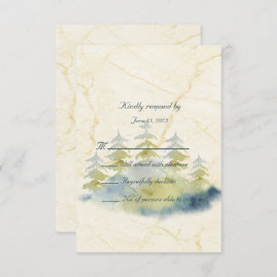 Gold Mountains Backdrop Green en Blue Trees RSVP Kaartje
