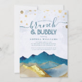 Gold Mountains Wedding Brunch Bubble Vrijgezellenf Kaart (Voorkant)