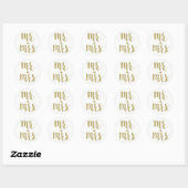 Gold Mr. en mevrouw stickers, glitter, rond Ronde Sticker (Vel)