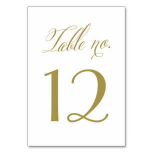 Gold Mr. en Mrs Elegant Script Table Numbers Kaart
