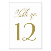 Gold Mr. en Mrs Elegant Script Table Numbers Kaart (Achterkant)