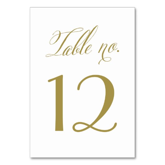 Gold Mr. en Mrs Elegant Script Table Numbers Kaart (Voorkant)
