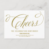 Gold Mr. en Mrs Elegant Script Wedding Reception Informatiekaartje (Voorkant)