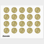 Gold Mr. en Mrs Elegant Script Wedding Ronde Sticker (Vel)