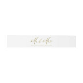 Gold Mr. en Mrs. Rustic Calligraphy Trouwen Uitnodigingen Wikkel (Vlak)
