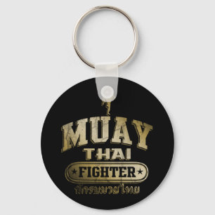Gold Muay Thai Fighter Sleutelhanger