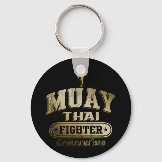 Gold Muay Thai Fighter Sleutelhanger (Voorkant)