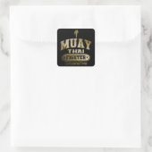 Gold Muay Thai Fighter Vierkante Sticker (Tas)