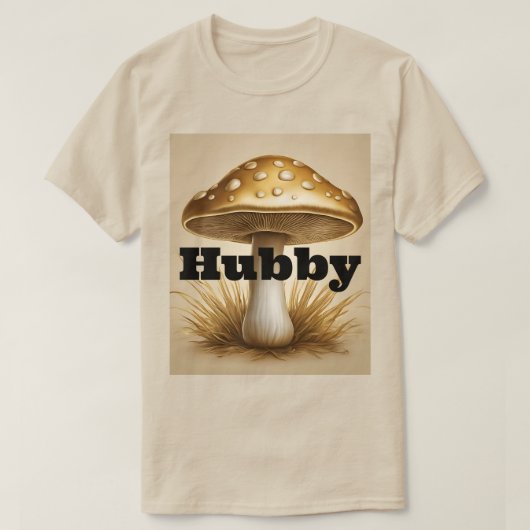 Gold Mushroom Hubby T-shirt (Design voorkant)