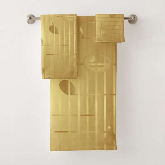 Gold Music Bath Towels - Muzieknoten Decor Bad Handdoek (Insitu)