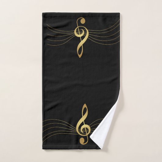 Gold Music-handdoeken - De Treble Clef: Handdoek (Handdoek)