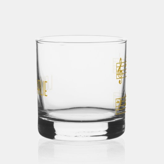 GOLD MUSIC LOVER DAD GIFT PIANO MUSICAL NOTES WHISKY GLAS (Rechts)