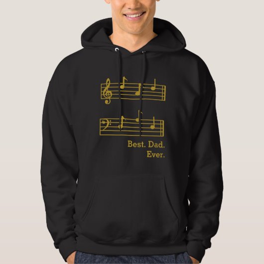 GOLD MUSIC LOVER NOTEERT DE BESTE DATUM OOIT BEHAN HOODIE (Voorkant)