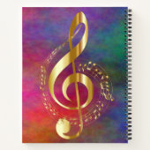 Gold Music Note Aanpassen en aanpassen Notitieboek (Achterkant)