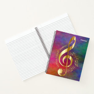 Gold Music Note Aanpassen en aanpassen Notitieboek
