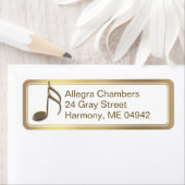Gold Music Note Gold Gradient Retouradreslabel Etiket (Insitu)