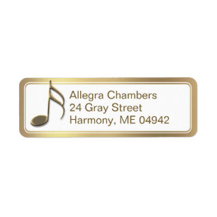 Gold Music Note Gold Gradient Retouradreslabel Etiket